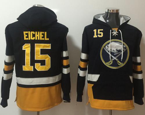 Sabres #15 Jack Eichel Navy Blue Name & Number Pullover NHL Hoodie